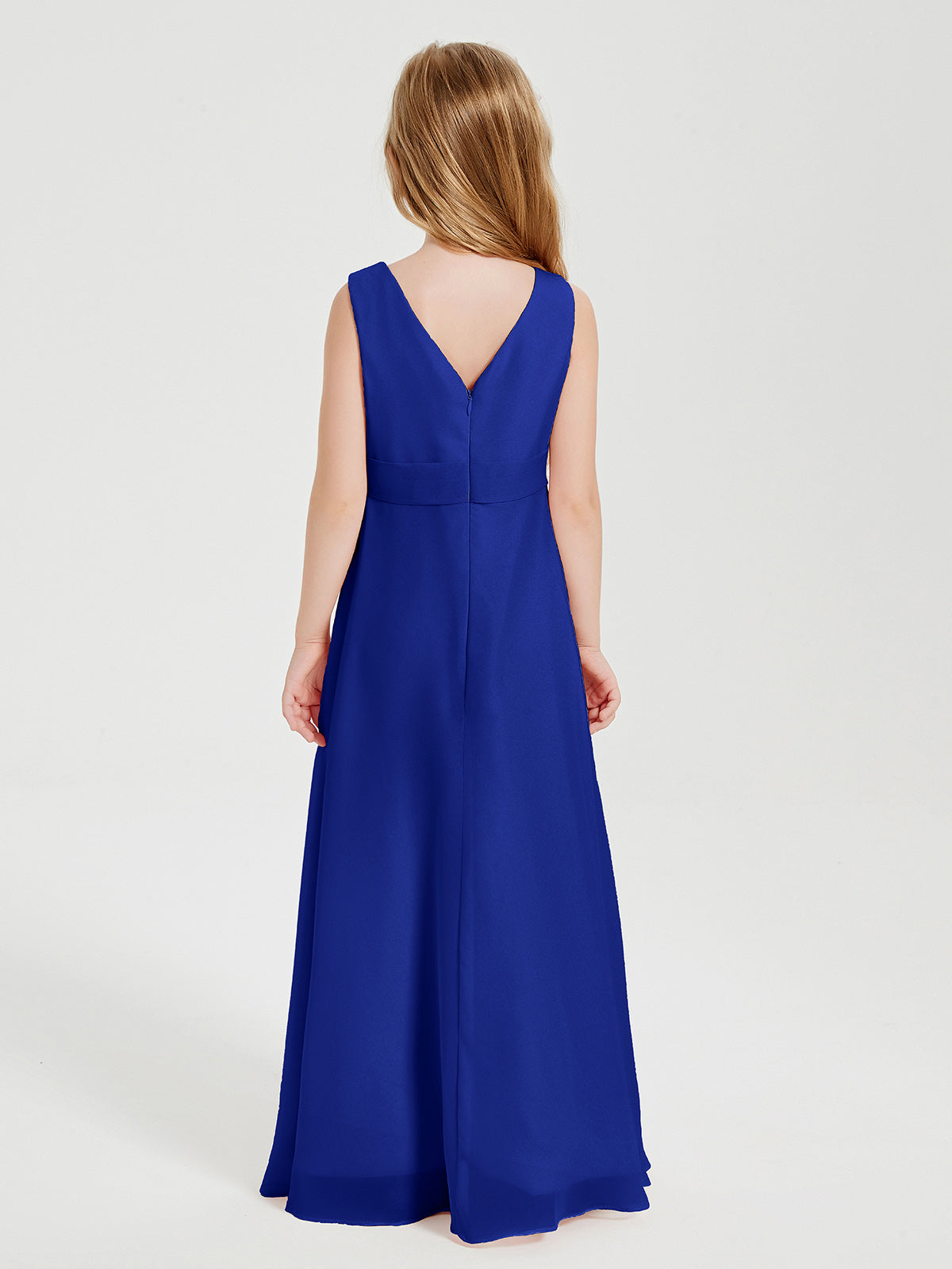 Boho Long Chiffon Bridesmaid Gown Royal Blue